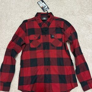 New with Tags Harley Davidson Red and Black Plaid Women’s Shirt